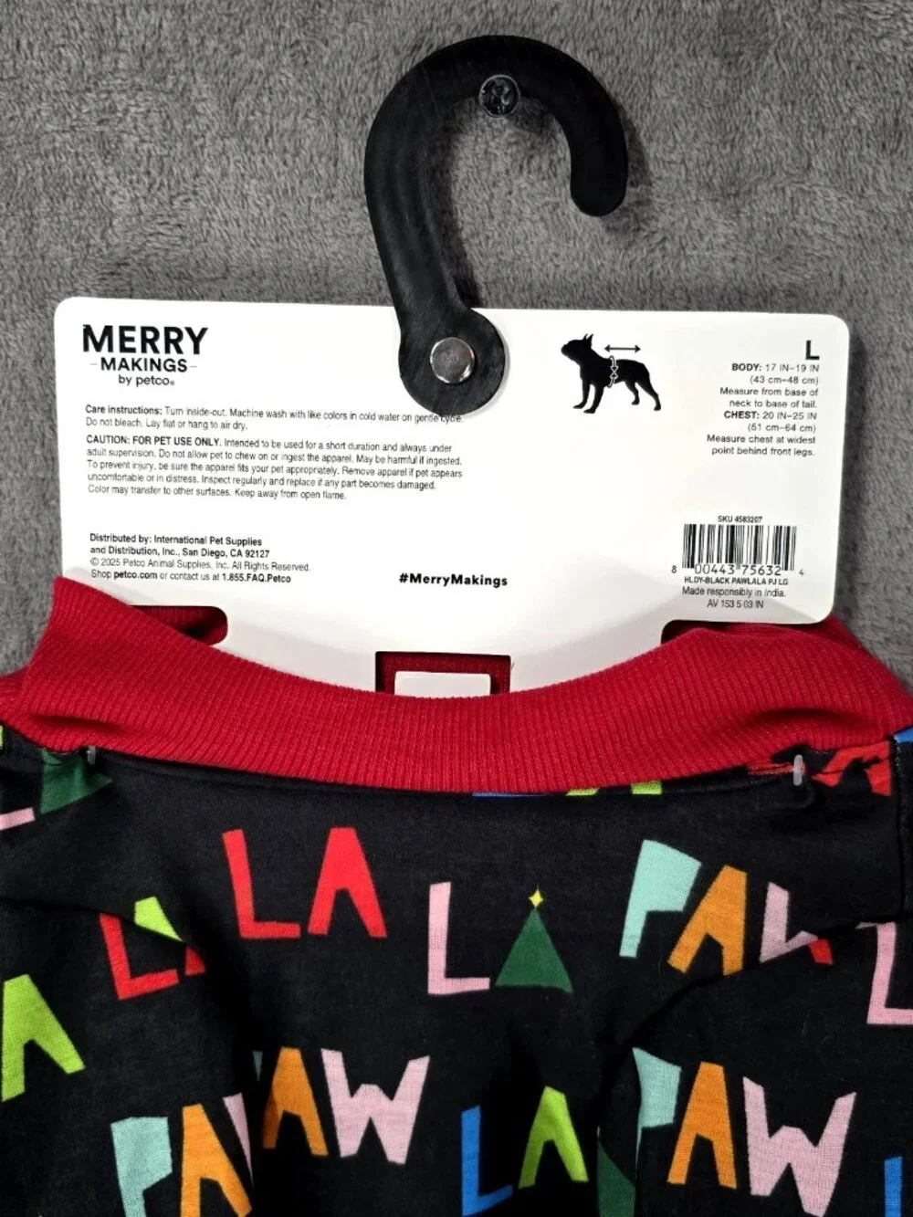 Petco Merry Makings Christmas Holiday PJs Dog Pet Apparel Clothes Size Large New